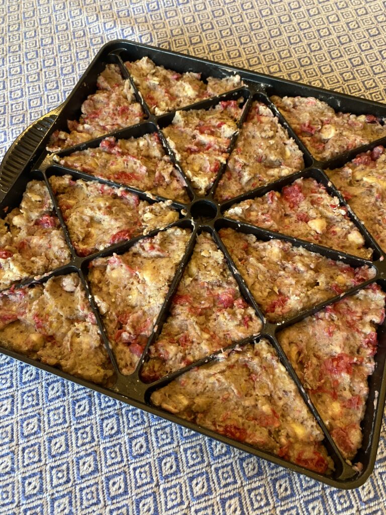 scone dough in baking pan