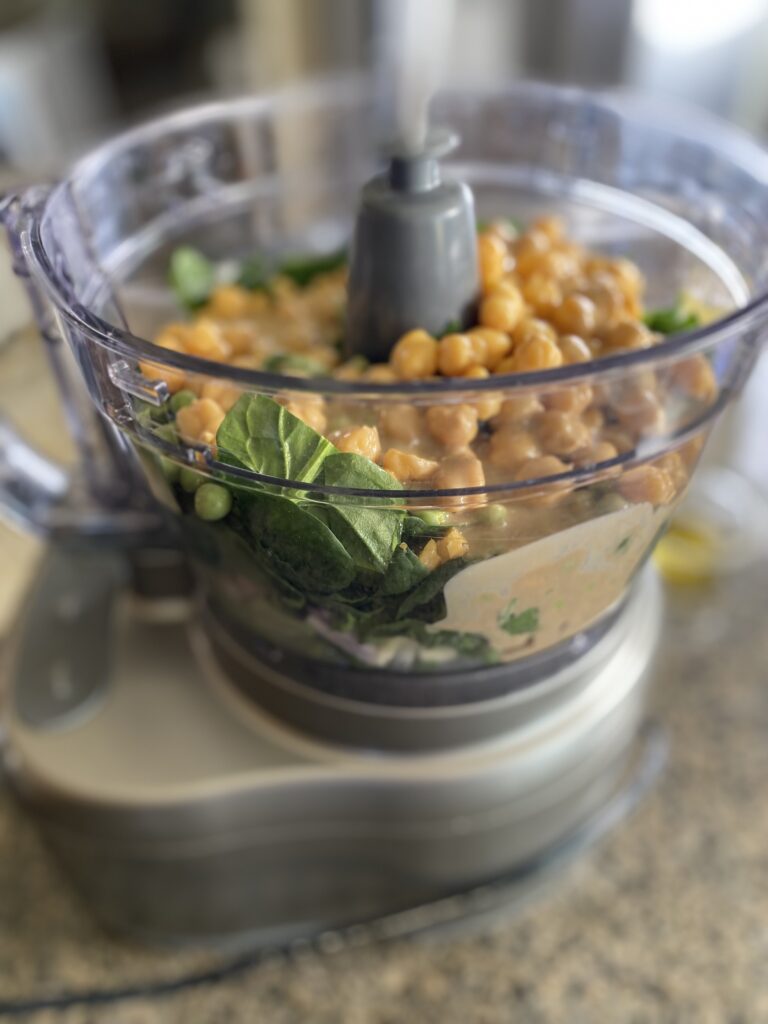 hummus ingredients in blender